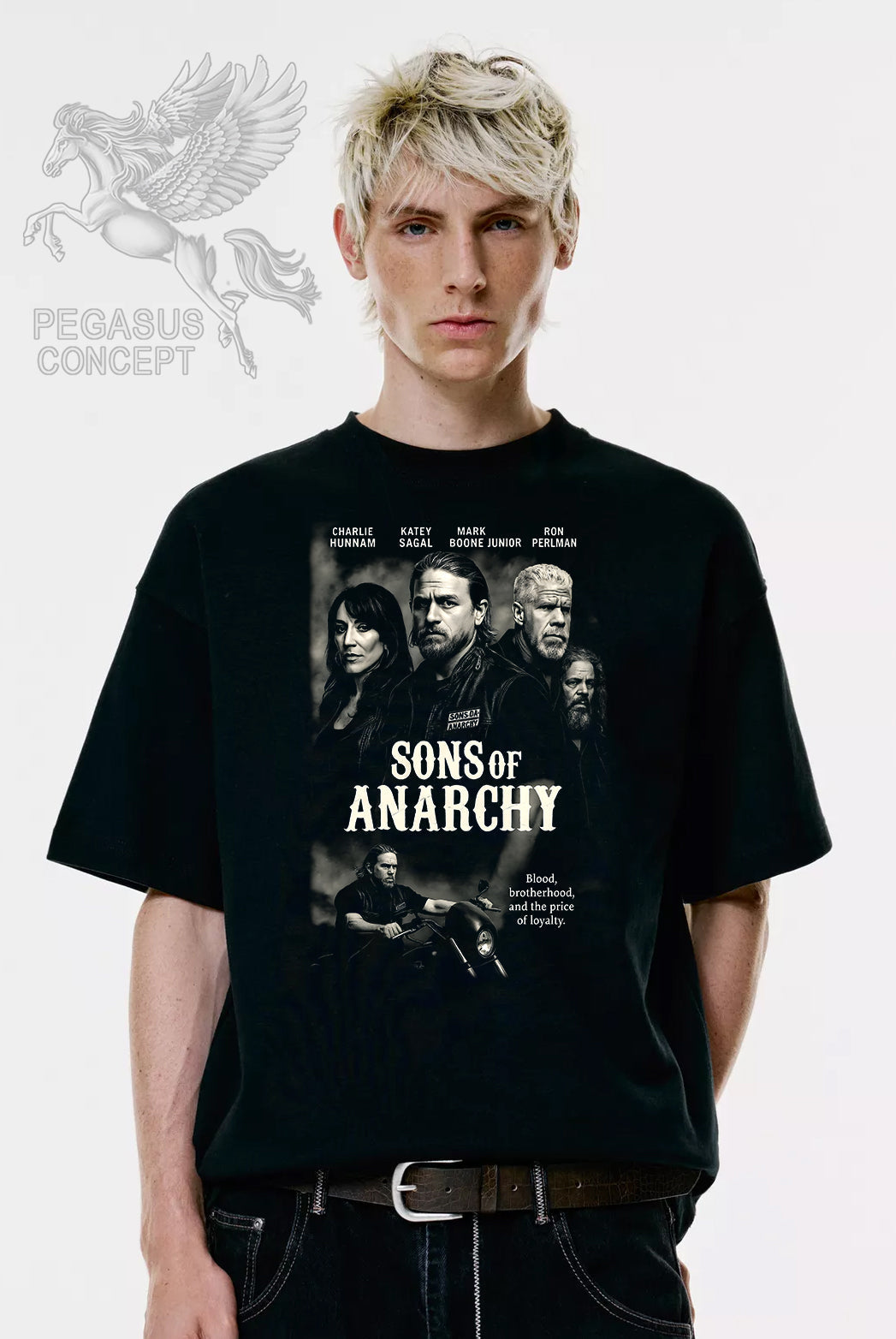 Μπλούζα μακό Premium ποιότητας σε χρώμα μαύρο με τύπωμα Sons of Anarchy