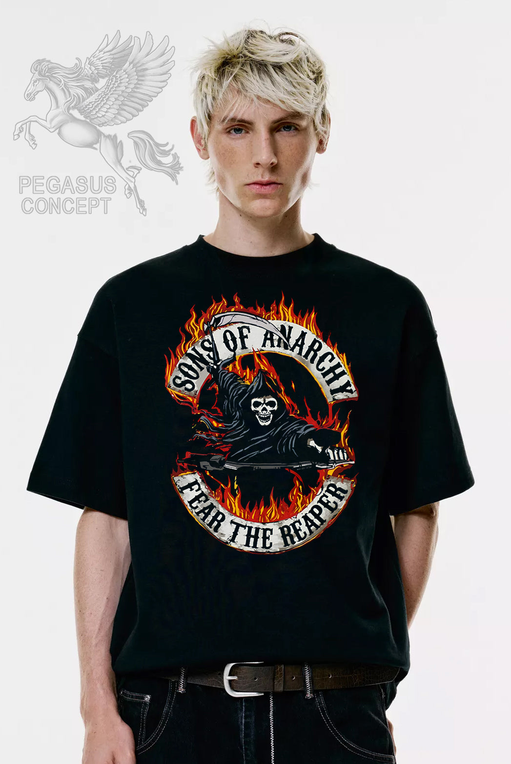 Μπλούζα μακό Premium ποιότητας σε χρώμα μαύρο με τύπωμα Sons of Anarchy