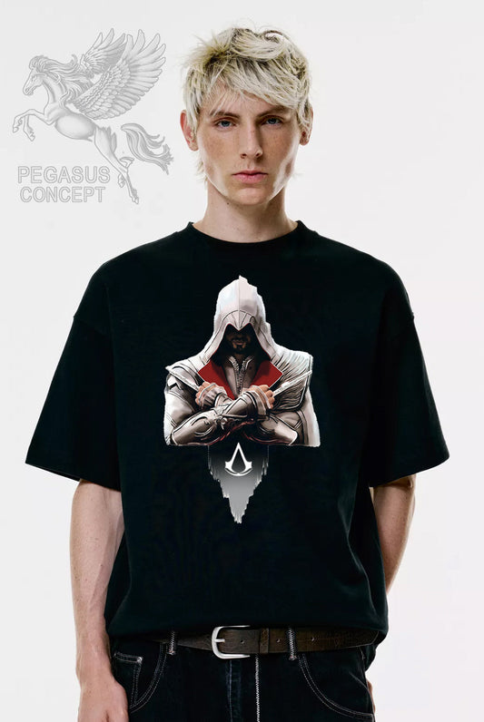 Μπλούζα μακό Premium ποιότητας σε χρώμα μαύρο με τύπωμα Assanis Creed
