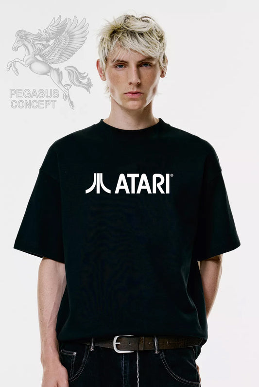 Μπλούζα μακό Premium ποιότητας σε χρώμα μαύρο με τύπωμα Atari