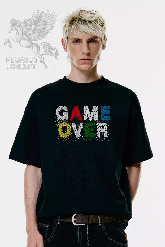Μπλούζα μακό Premium ποιότητας σε χρώμα μαύρο με τύπωμα Game Over