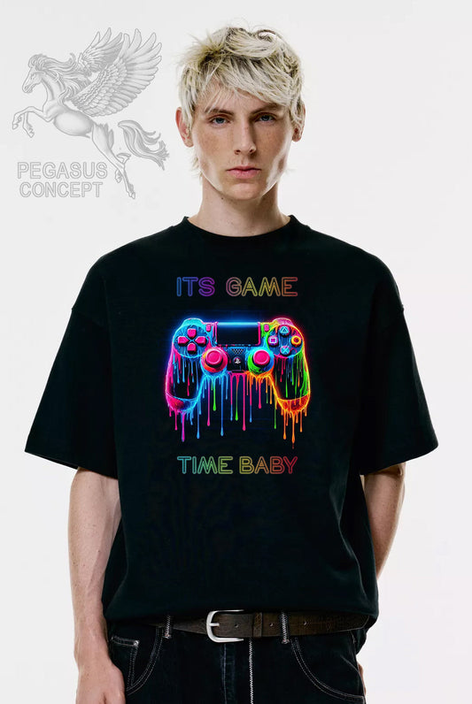 Μπλούζα μακό Premium ποιότητας σε χρώμα μαύρο με τύπωμα Its Game Baby…