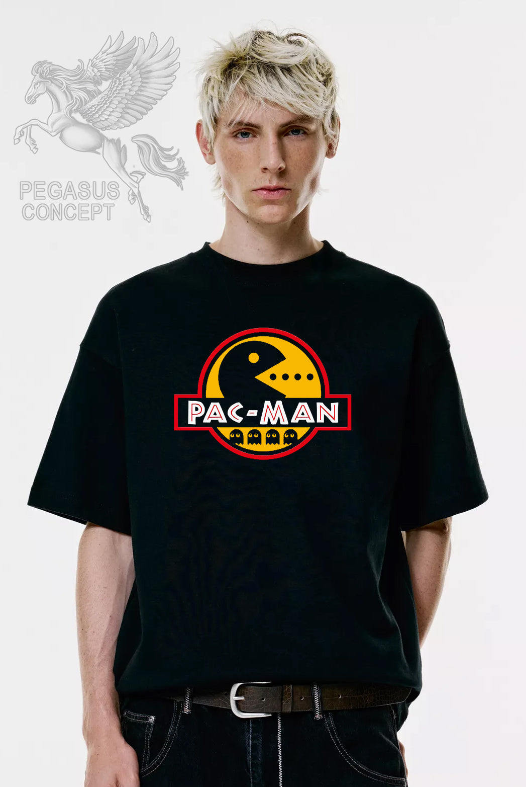 Μπλούζα μακό Premium ποιότητας σε χρώμα μαύρο με τύπωμα Pacman