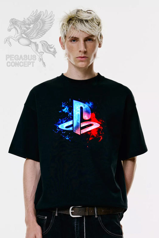 Μπλούζα μακό Premium ποιότητας σε χρώμα μαύρο με τύπωμα Playstation