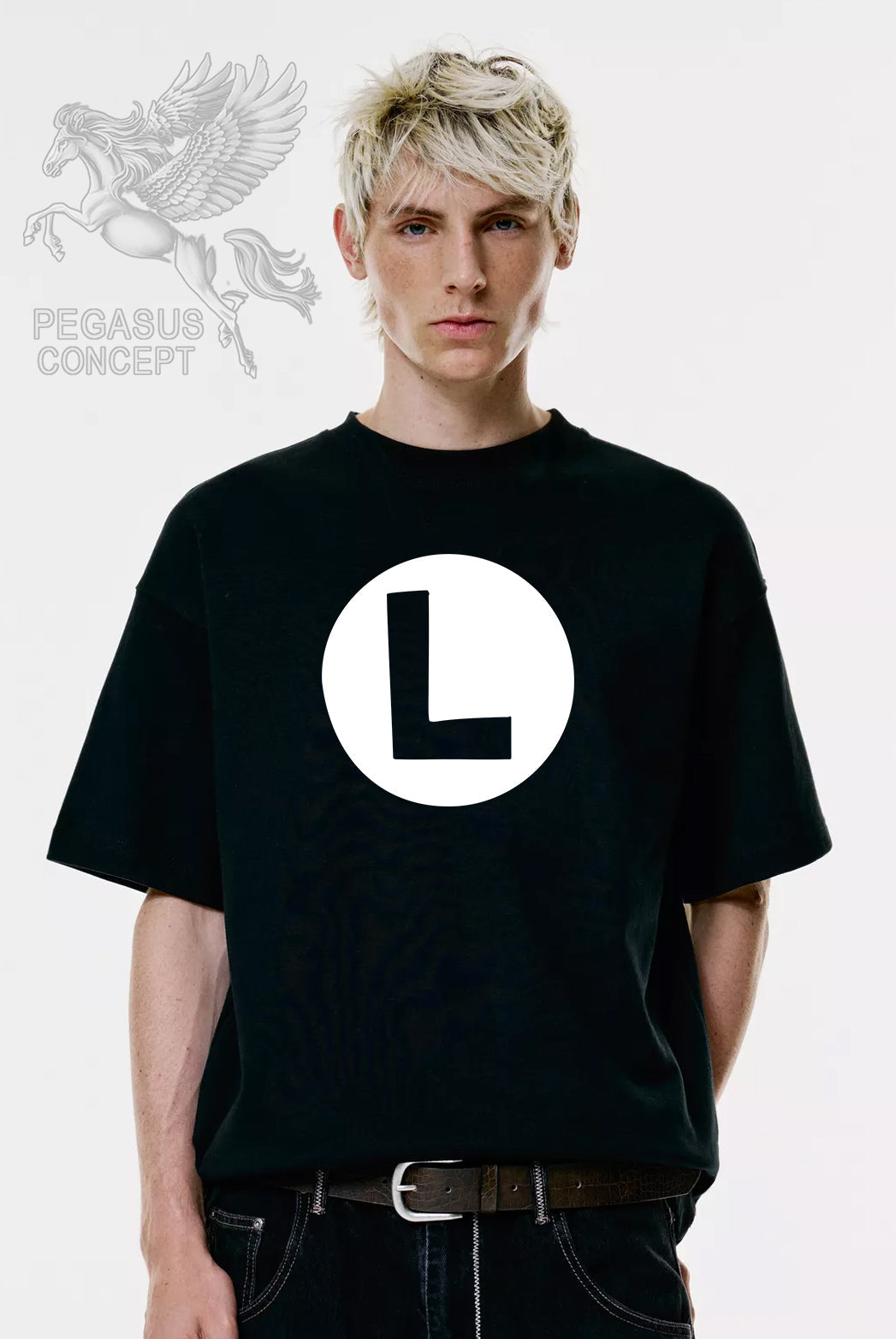 Μπλούζα μακό Premium ποιότητας σε χρώμα μαύρο με τύπωμα Supermario Luigi