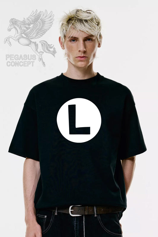 Μπλούζα μακό Premium ποιότητας σε χρώμα μαύρο με τύπωμα Supermario Luigi