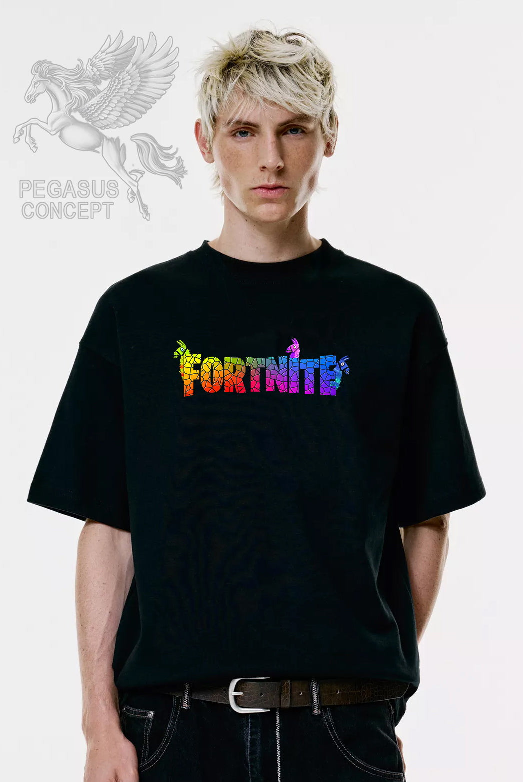 Μπλούζα μακό Premium ποιότητας σε χρώμα μαύρο με τύπωμα Fortnite