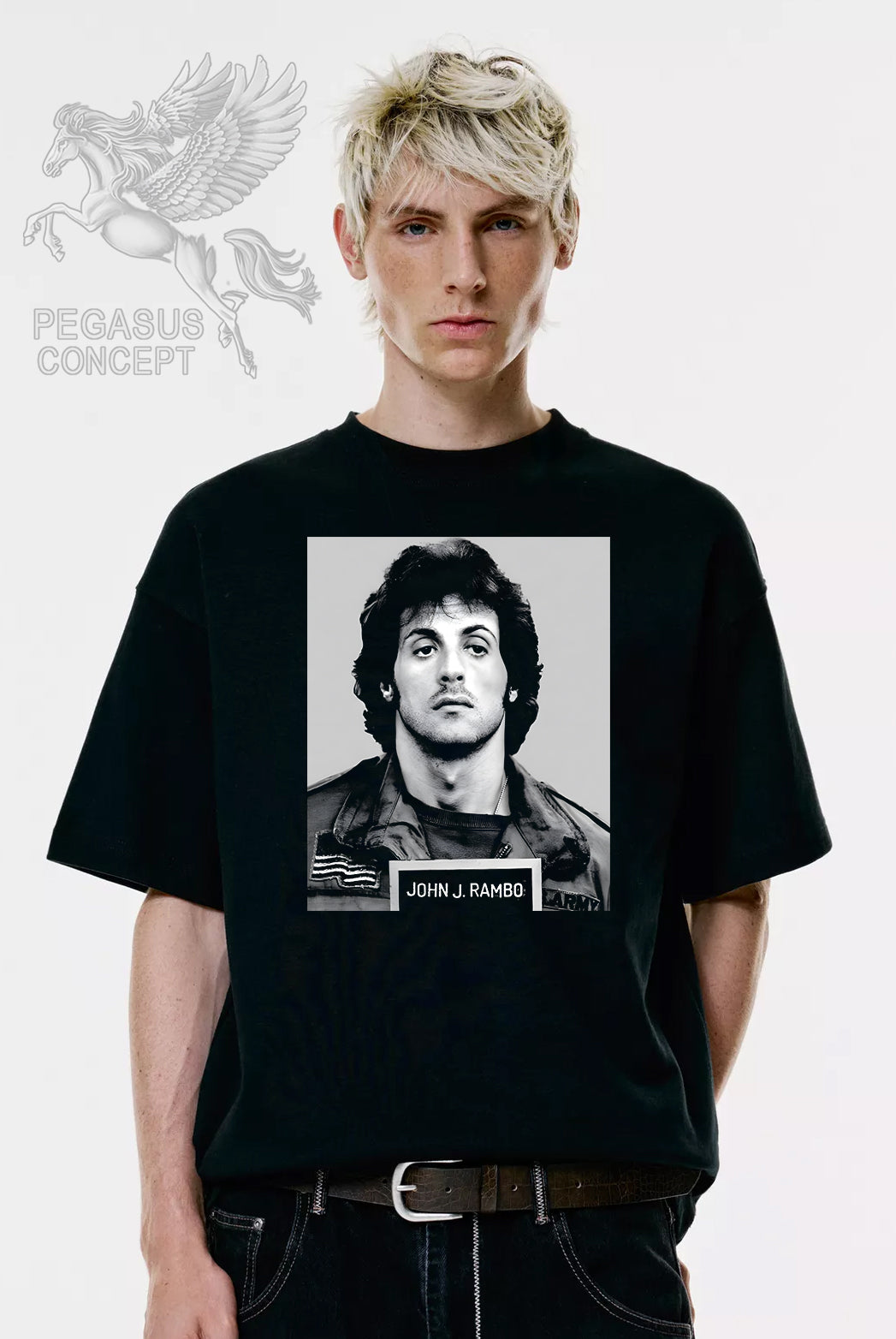 Μπλούζα μακό Premium ποιότητας σε χρώμα μαύρο με τύπωμα Labyrinth - Rocky Balboa