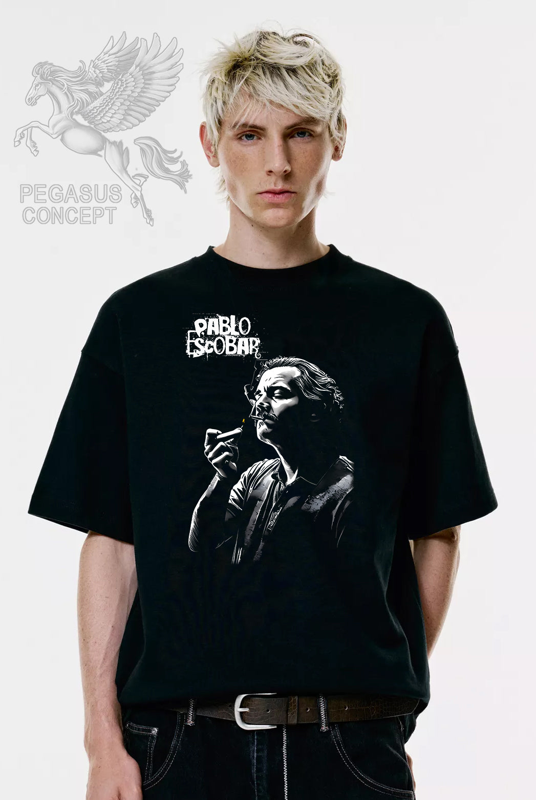 Μπλούζα μακό Premium ποιότητας σε χρώμα μαύρο με τύπωμα Pablo Escobar
