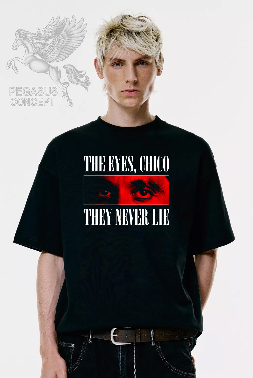 Μπλούζα μακό Premium ποιότητας σε χρώμα μαύρο με τύπωμα Scareface - The eyes Chicho