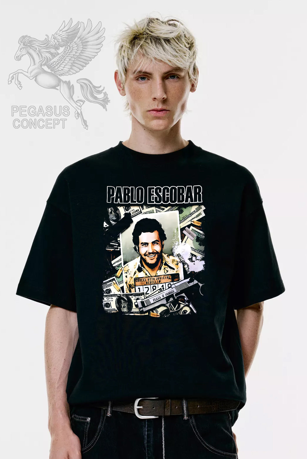 Μπλούζα μακό Premium ποιότητας σε χρώμα μαύρο με τύπωμα Pablo Escobar