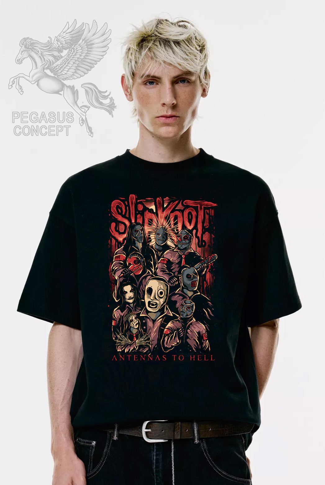 Μπλούζα μακό Premium ποιότητας σε χρώμα μαύρο με τύπωμα Slipknot