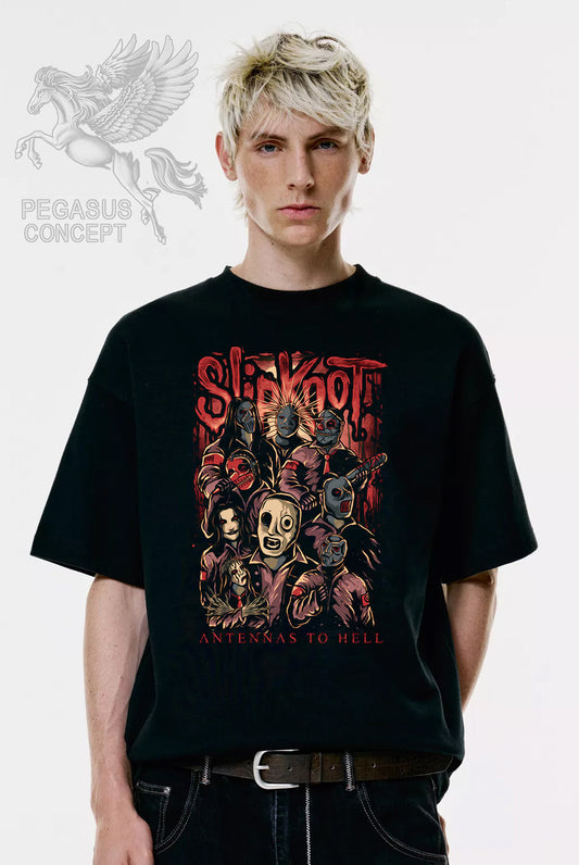 Μπλούζα μακό Premium ποιότητας σε χρώμα μαύρο με τύπωμα Slipknot