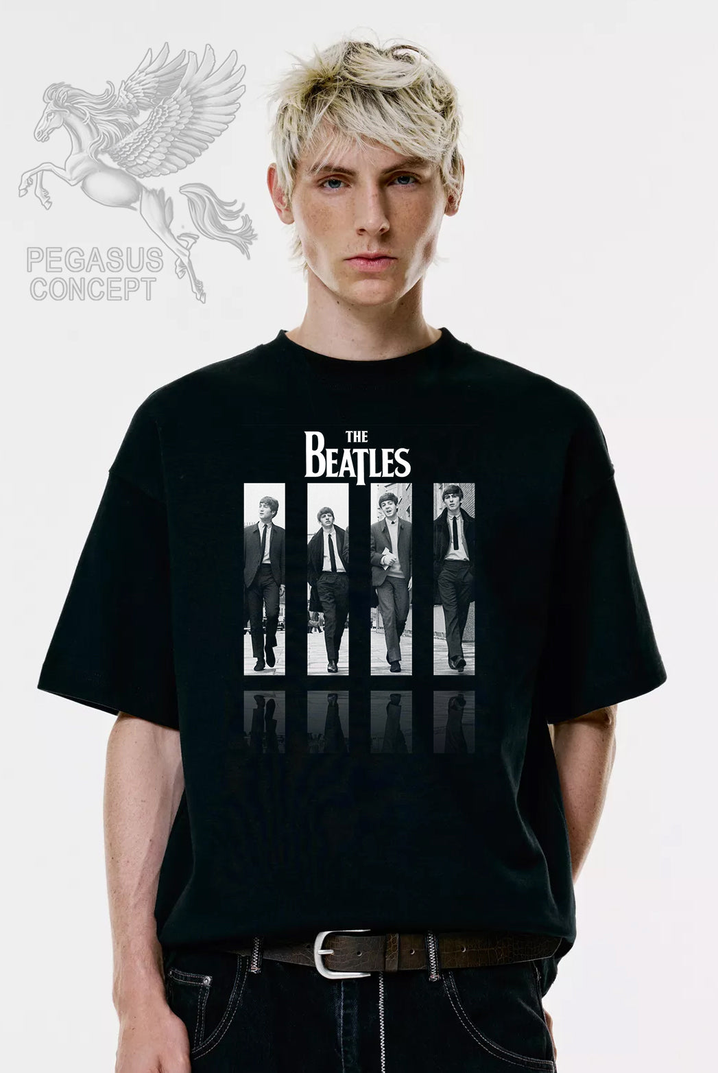 Μπλούζα μακό Premium ποιότητας σε χρώμα μαύρο με τύπωμα The Beatles