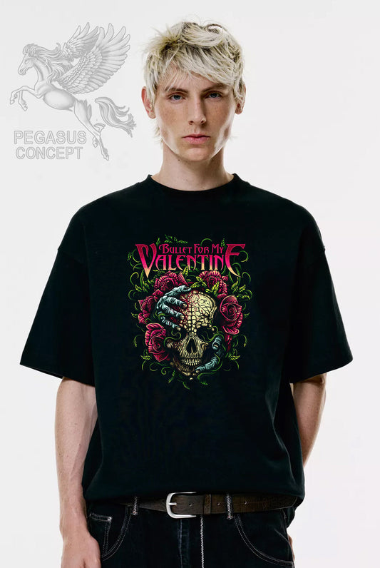 Μπλούζα μακό Premium ποιότητας σε χρώμα μαύρο με τύπωμα Bullet for my Valentine