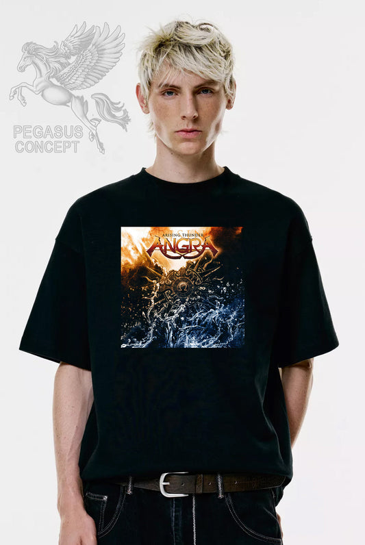 Μπλούζα μακό Premium ποιότητας σε χρώμα μαύρο με τύπωμα Angra