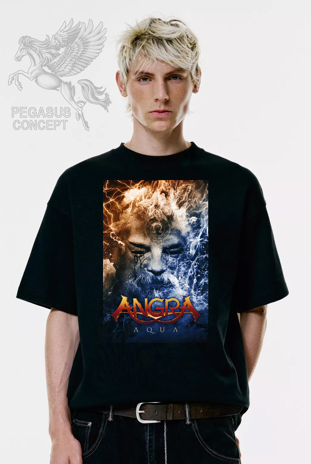 Μπλούζα μακό Premium ποιότητας σε χρώμα μαύρο με τύπωμα Angra