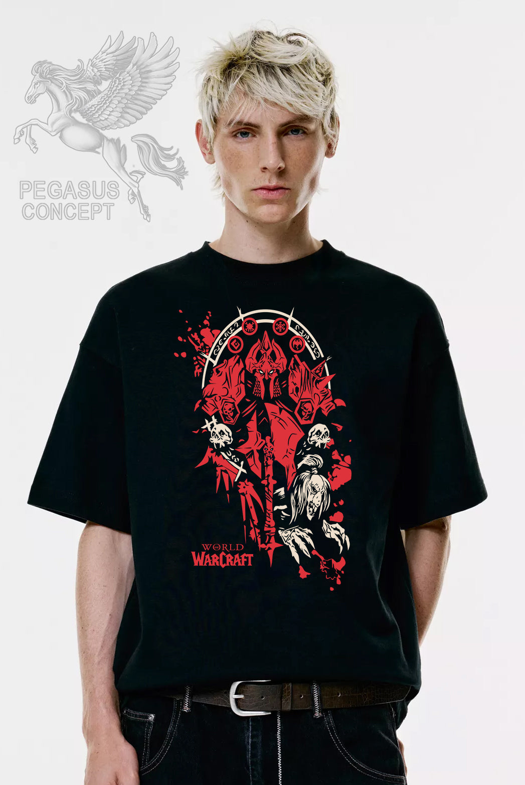 Μπλούζα μακό Premium ποιότητας σε χρώμα μαύρο με τύπωμα World of Warcraft