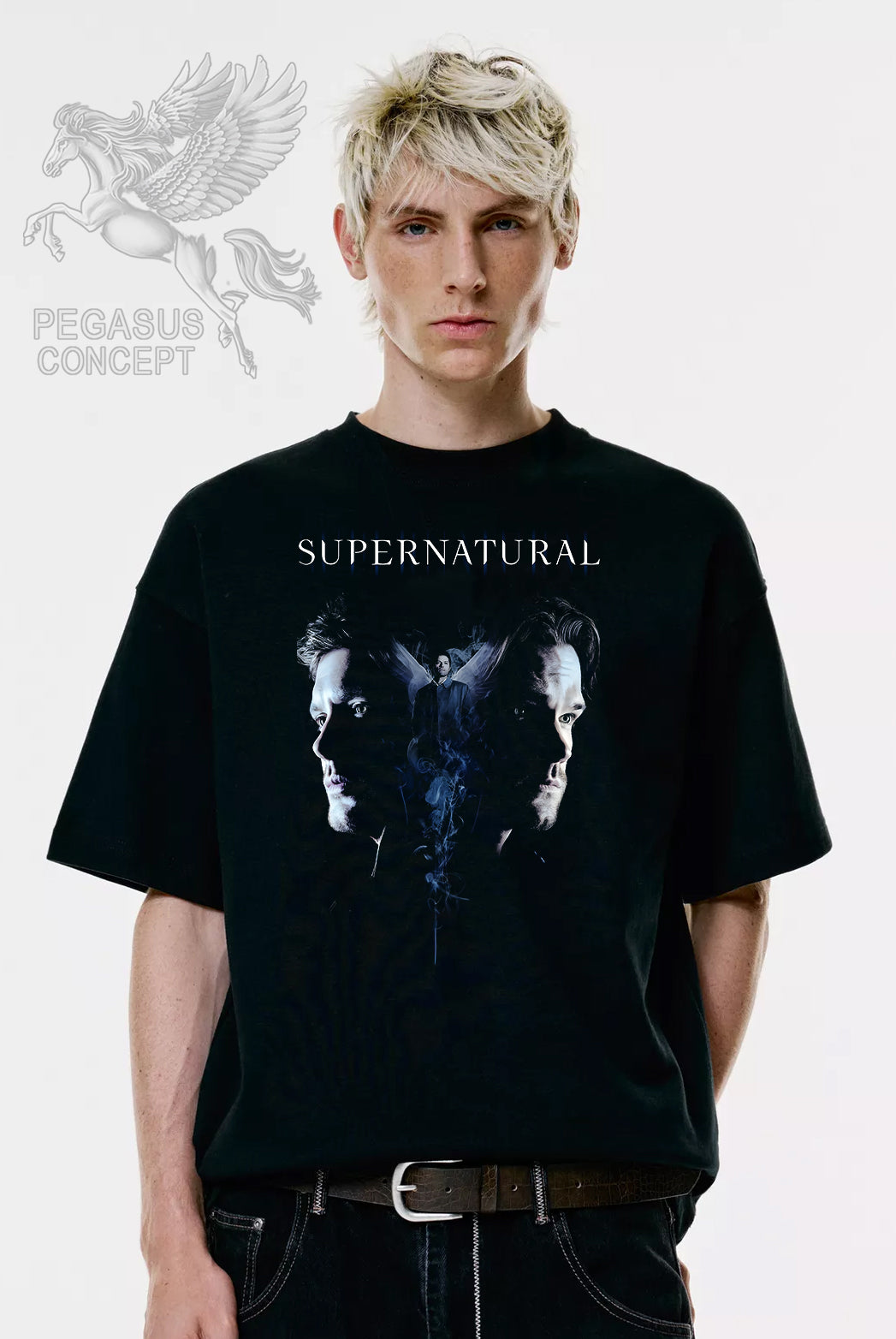Μπλούζα μακό Premium ποιότητας σε χρώμα μαύρο με τύπωμα Supernatural