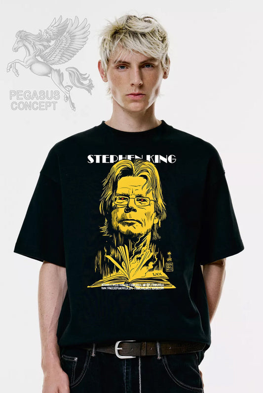 Μπλούζα μακό Premium ποιότητας σε χρώμα μαύρο με τύπωμα Stephen King