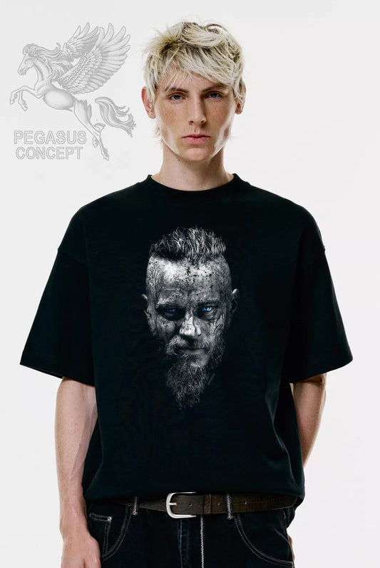 Μπλούζα μακό Premium ποιότητας σε χρώμα μαύρο με τύπωμα Vikings