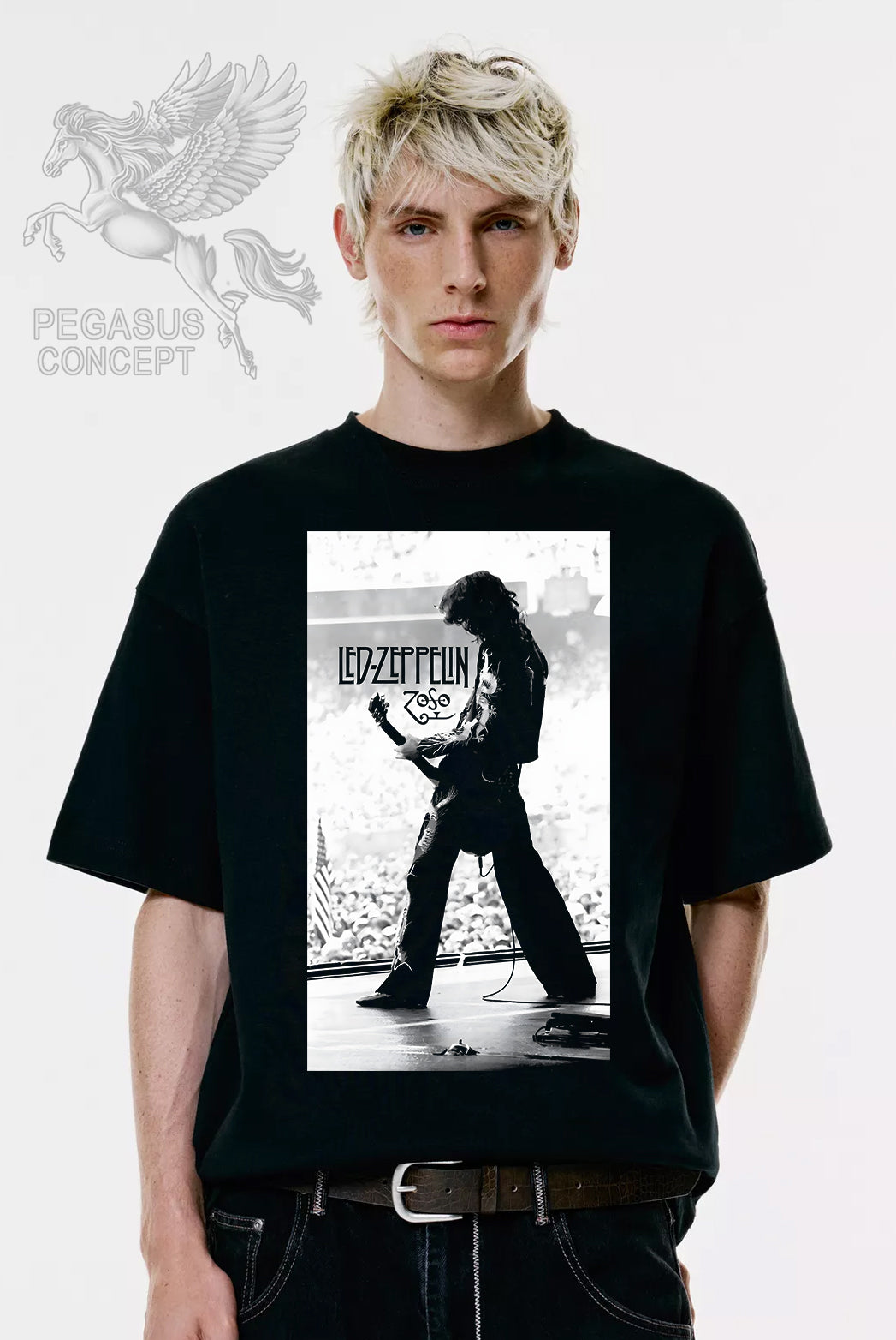 Μπλούζα μακό Premium ποιότητας σε χρώμα μαύρο με τύπωμα Led Zeppelin
