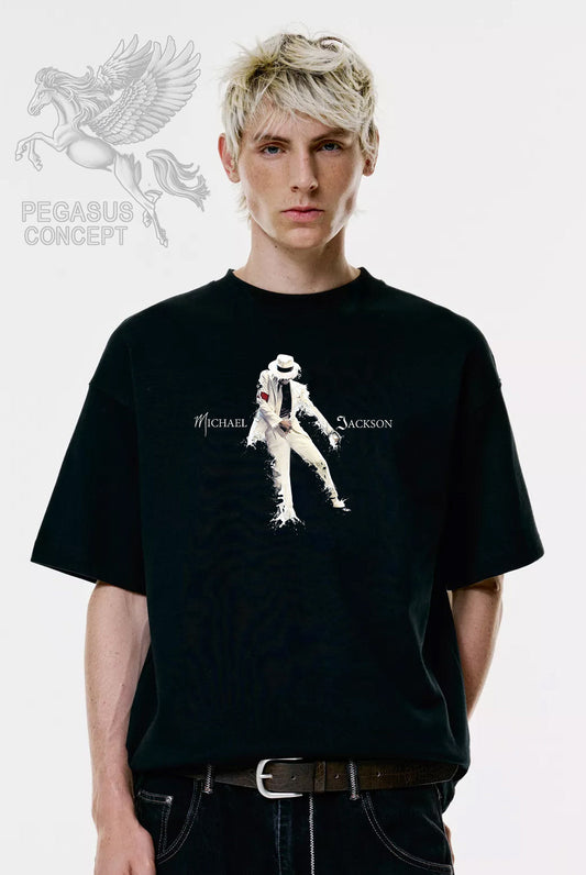 Μπλούζα μακό Premium ποιότητας σε χρώμα μαύρο με τύπωμα Michael Jackson