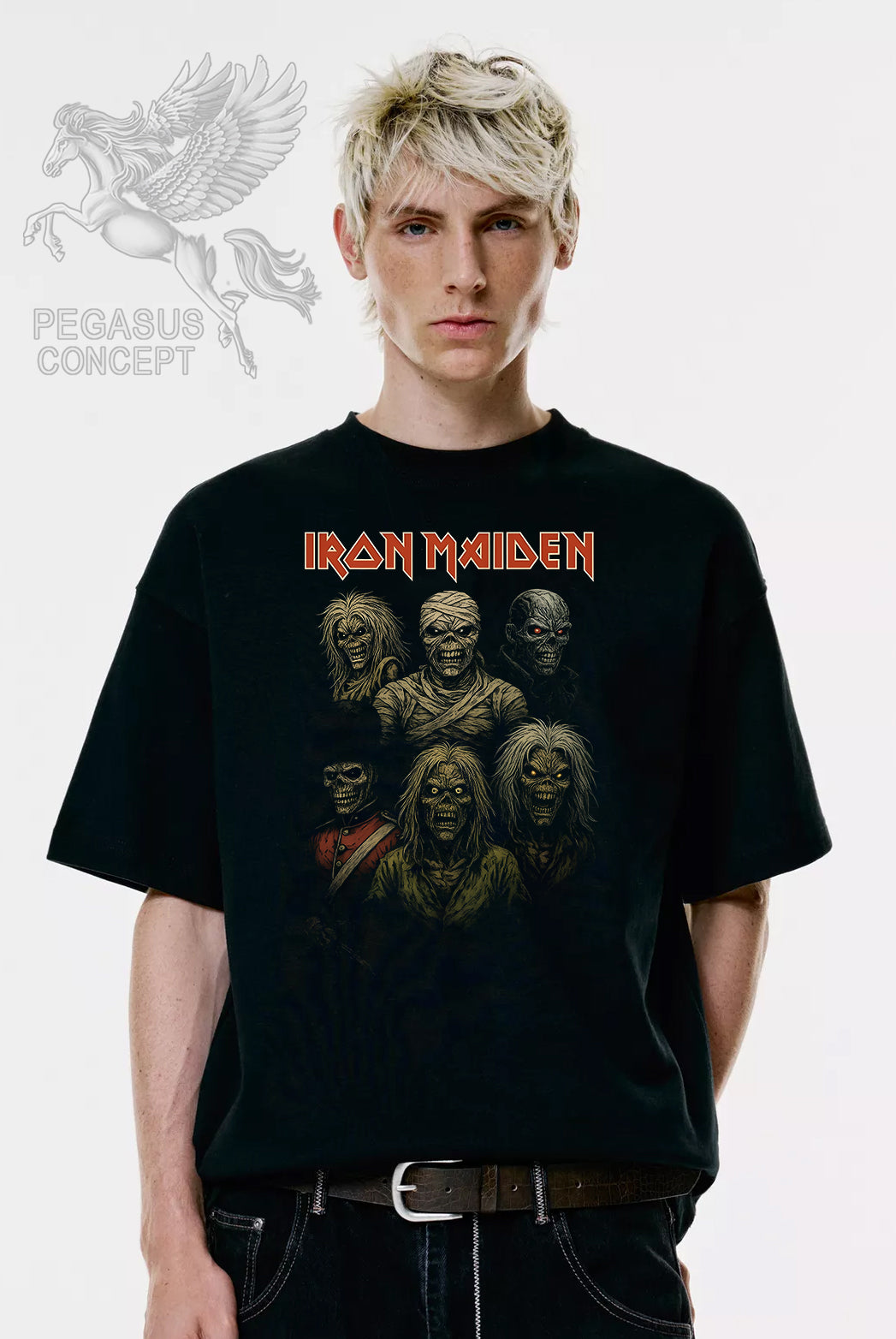 Μπλούζα μακό Premium ποιότητας σε χρώμα μαύρο με τύπωμα Iron Maiden