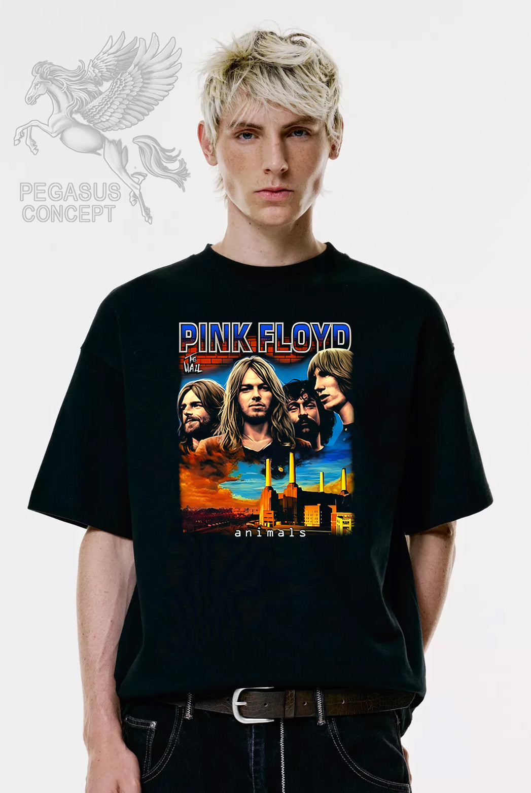 Μπλούζα μακό Premium ποιότητας σε χρώμα μαύρο με τύπωμα Pink Floyd