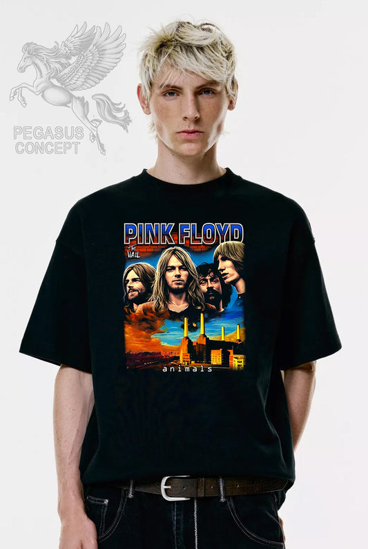 Μπλούζα μακό Premium ποιότητας σε χρώμα μαύρο με τύπωμα Pink Floyd