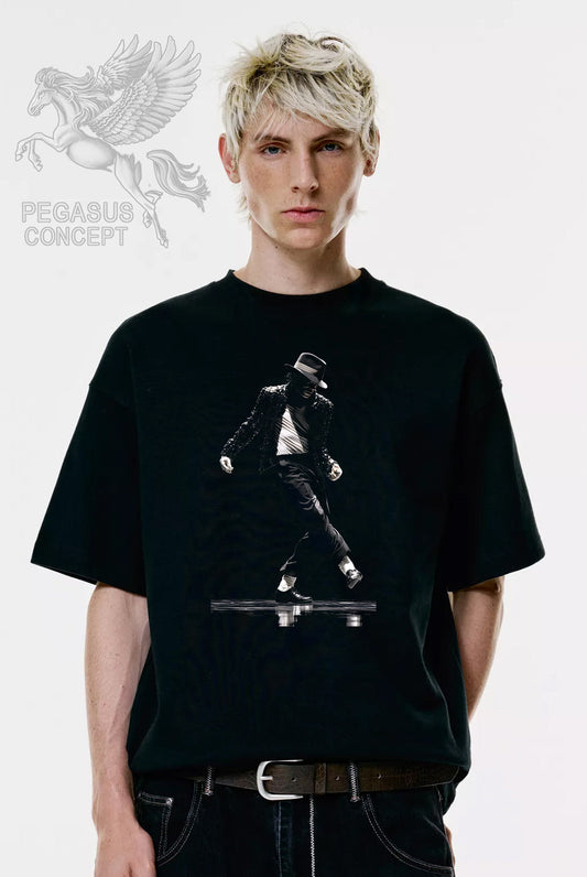 Μπλούζα μακό Premium ποιότητας σε χρώμα μαύρο με τύπωμα Michael Jackson