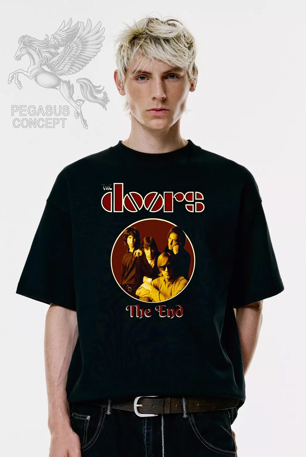 Μπλούζα μακό Premium ποιότητας σε χρώμα μαύρο με τύπωμα The Doors