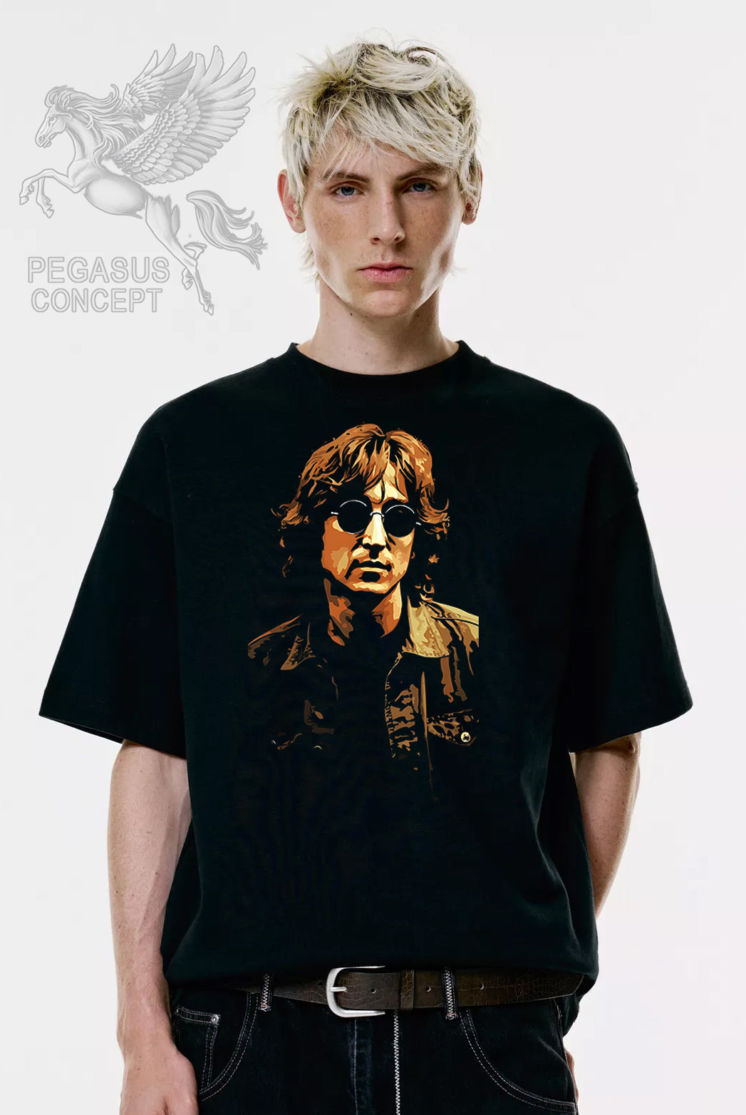 Μπλούζα μακό Premium ποιότητας σε χρώμα μαύρο με τύπωμα John Lenon