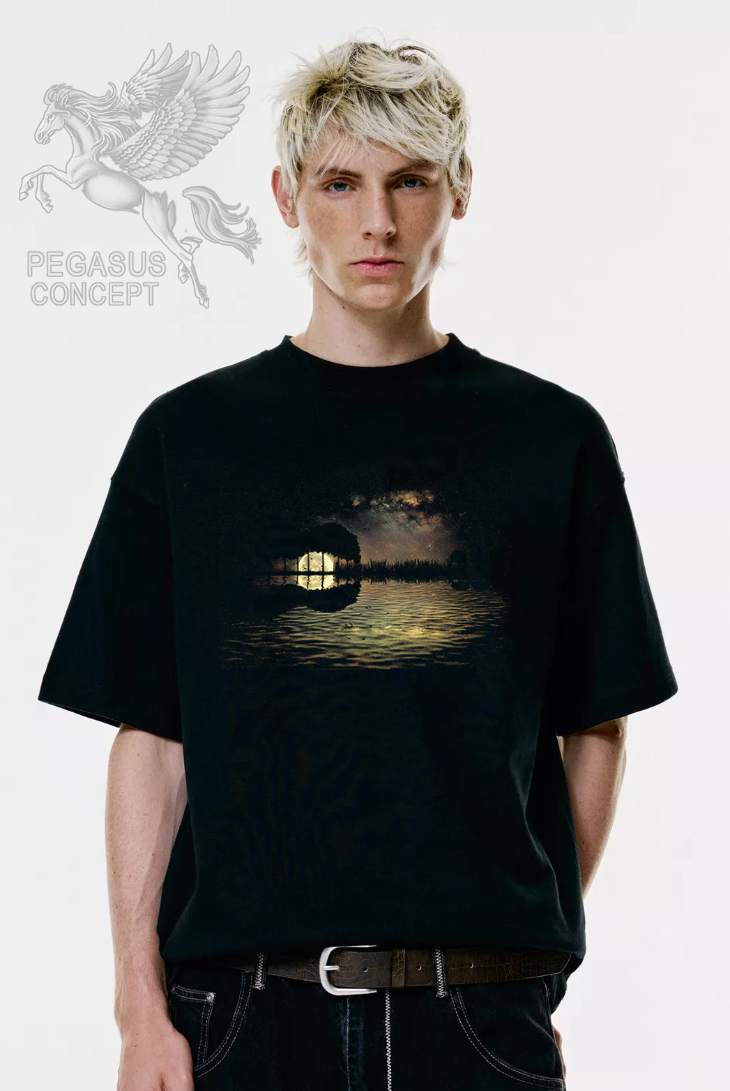 Μπλούζα μακό Premium ποιότητας σε χρώμα μαύρο με τύπωμα Music Quitar - Nature