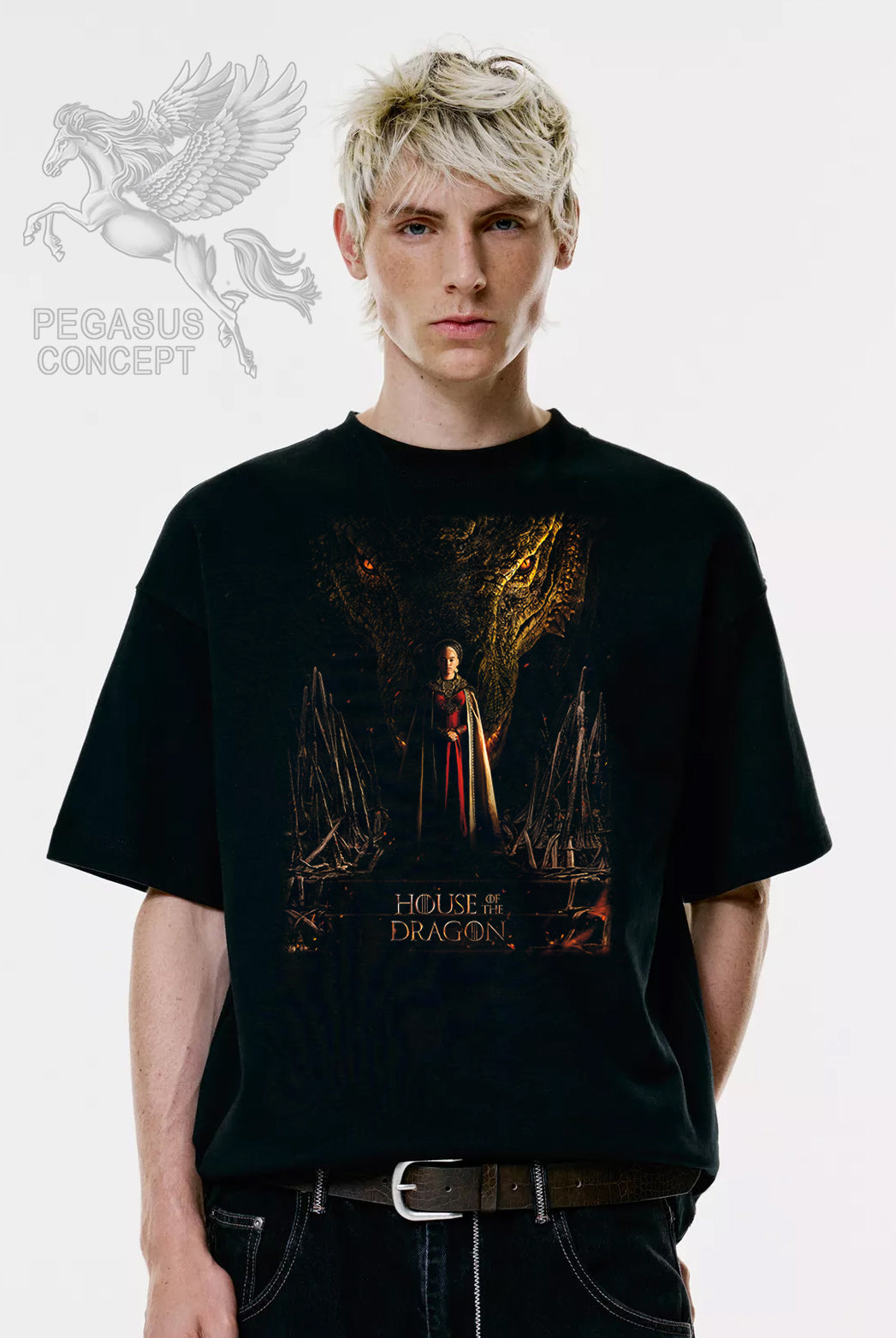 Μπλούζα μακό Premium ποιότητας σε χρώμα μαύρο με τύπωμα House of Dragons