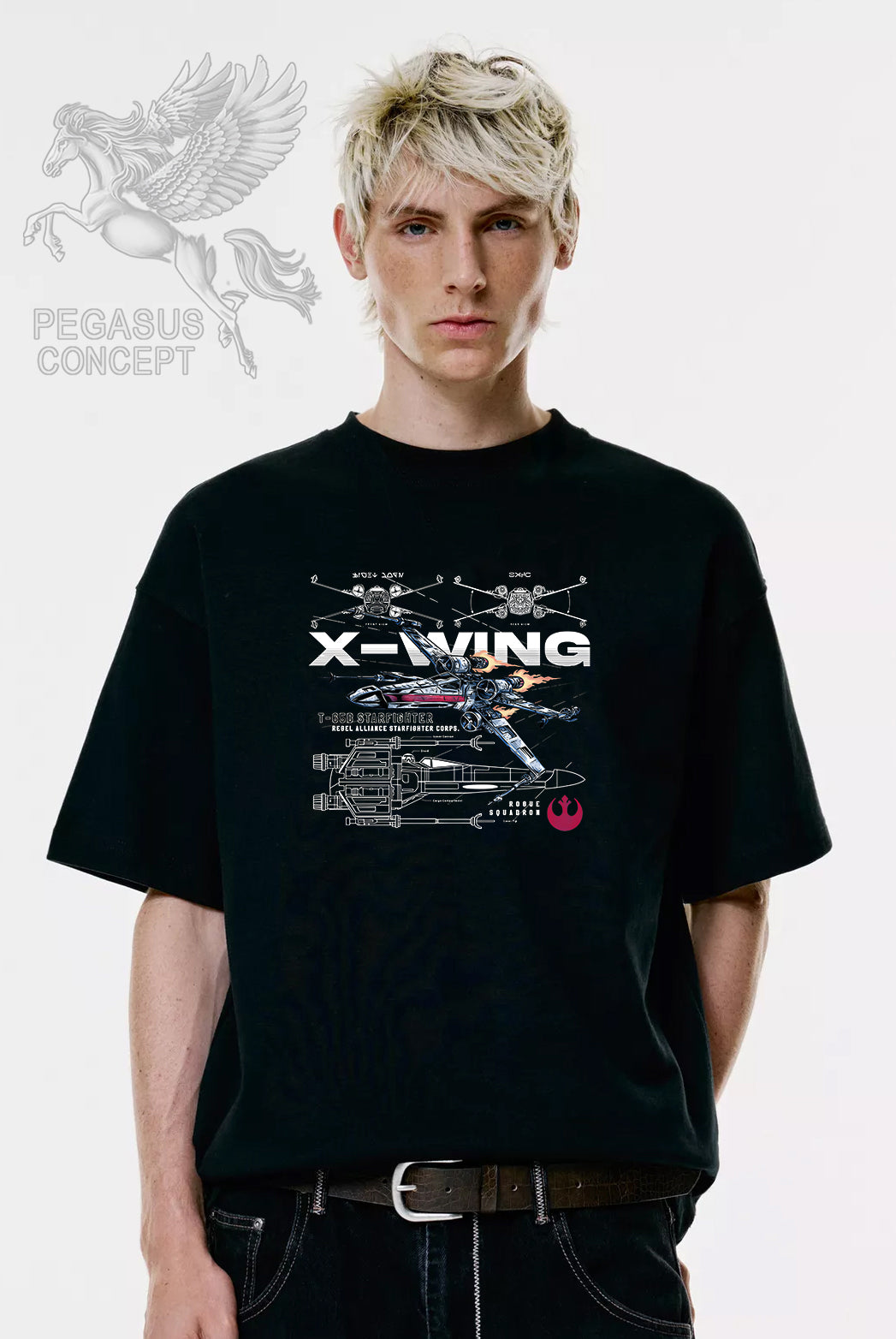 Μπλούζα μακό Premium ποιότητας σε χρώμα μαύρο με τύπωμα Star Wars X-wing