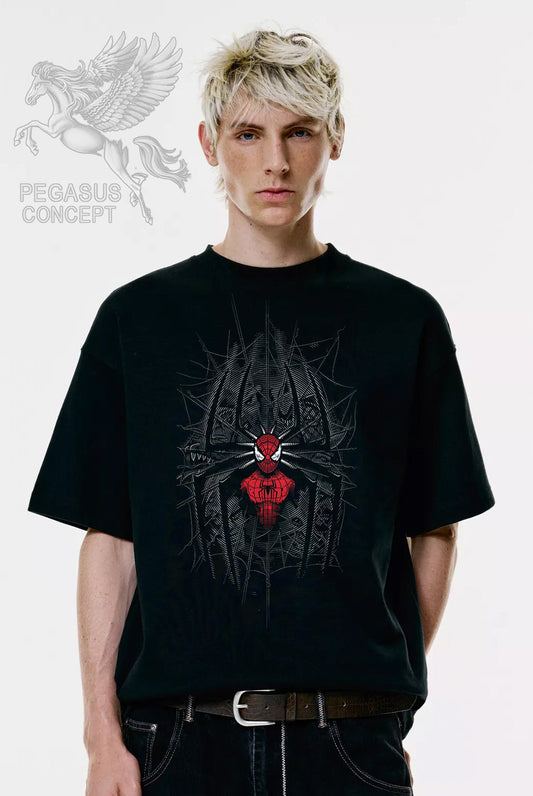 Μπλούζα μακό Premium ποιότητας σε χρώμα μαύρο με τύπωμα Spiderman