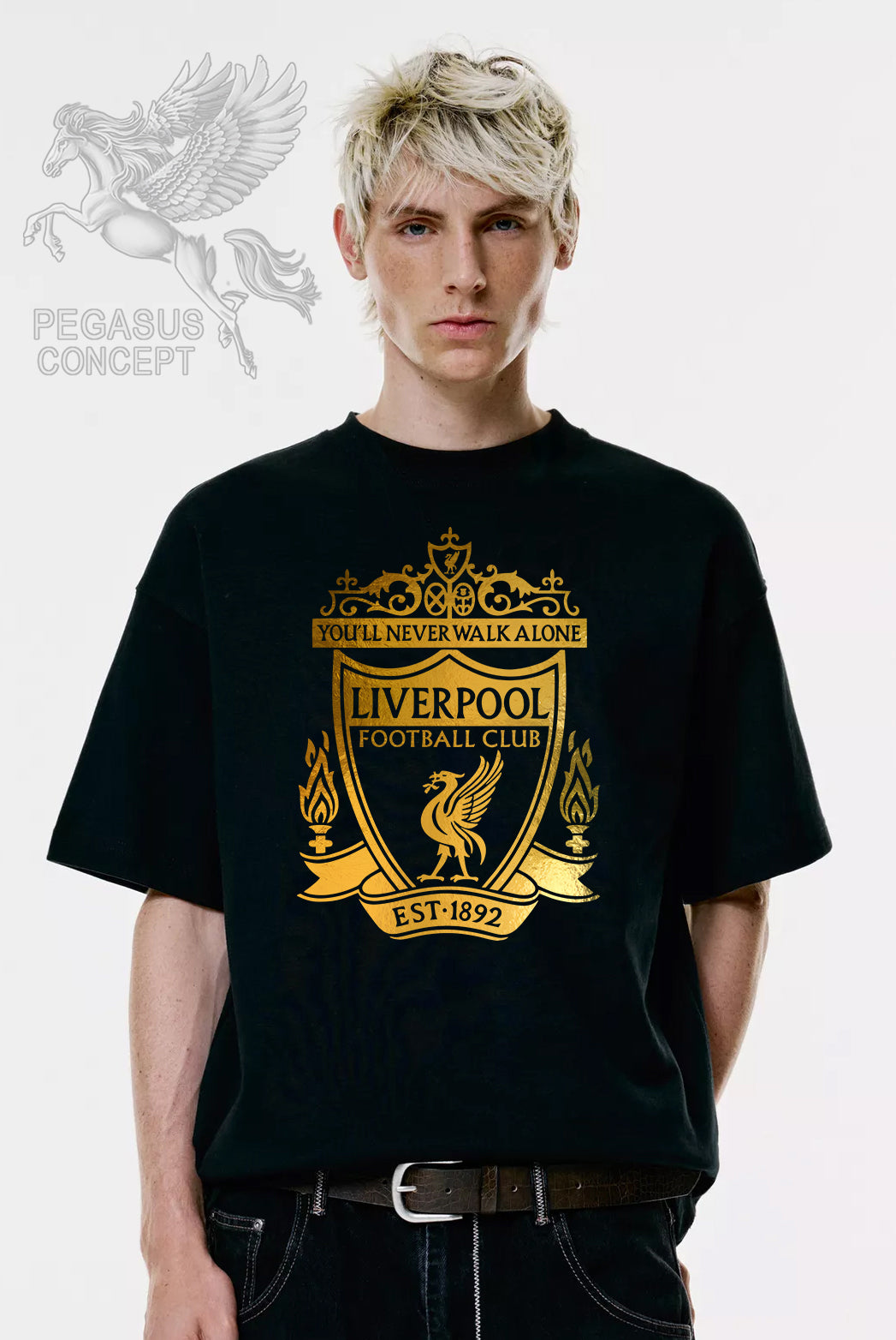 Μπλούζα μακό Premium ποιότητας σε χρώμα μαύρο με τύπωμα Liverpool Gold print