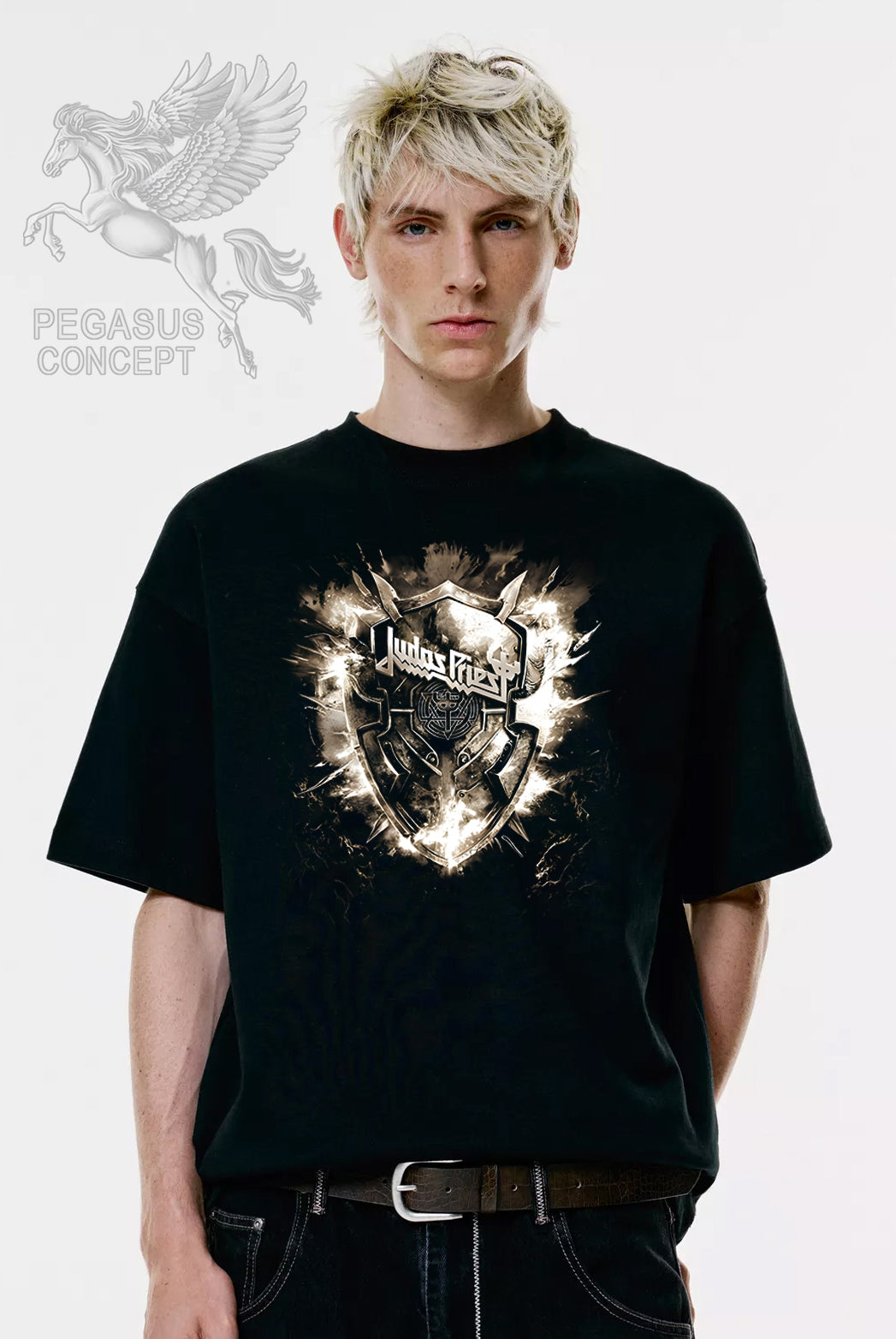 Μπλούζα μακό Premium ποιότητας σε χρώμα μαύρο με τύπωμα Judas Priest