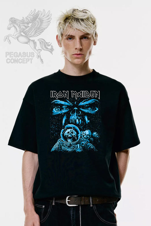 Μπλούζα μακό Premium ποιότητας σε χρώμα μαύρο με τύπωμα Iron Maiden