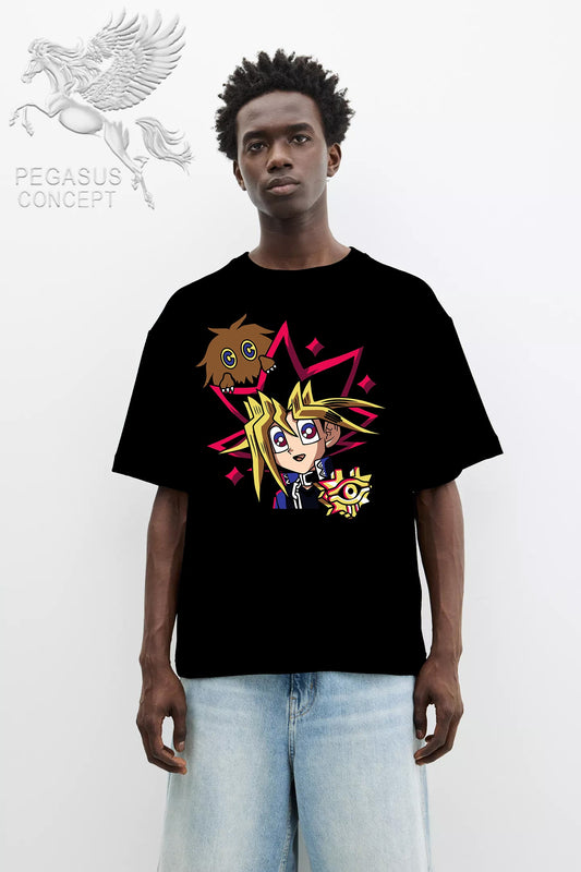 Μπλούζα μακό Premium ποιότητας σε χρώμα μαύρο με τύπωμα Yu Gi Oh