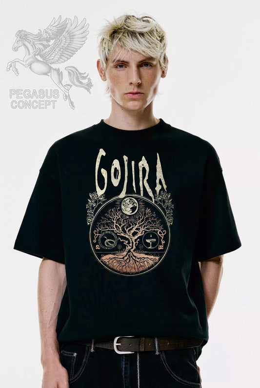 Μπλούζα μακό Premium ποιότητας σε χρώμα μαύρο με τύπωμα Gojira