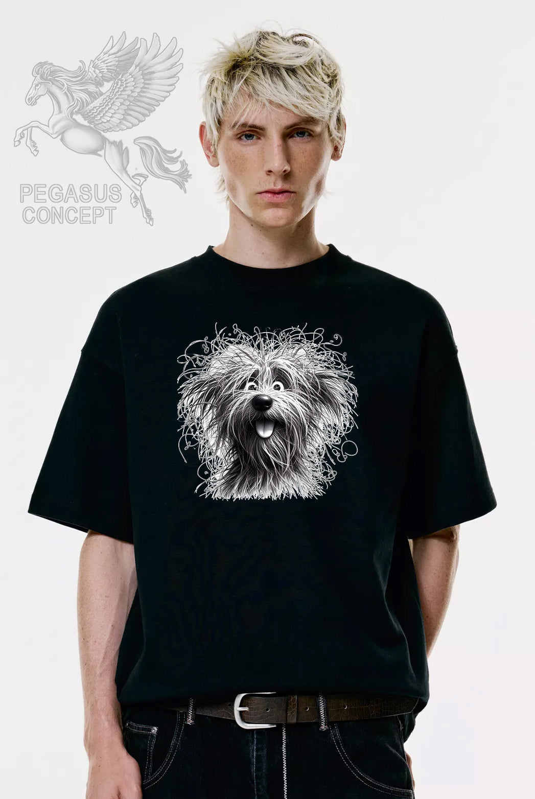 Μπλούζα μακό Premium ποιότητας σε χρώμα μαύρο με τύπωμα Doggie