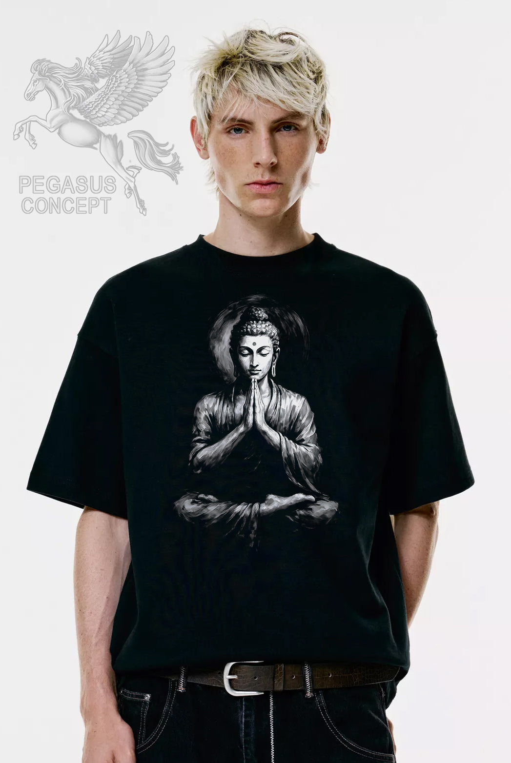 Μπλούζα μακό Premium ποιότητας σε χρώμα μαύρο με τύπωμα Budah