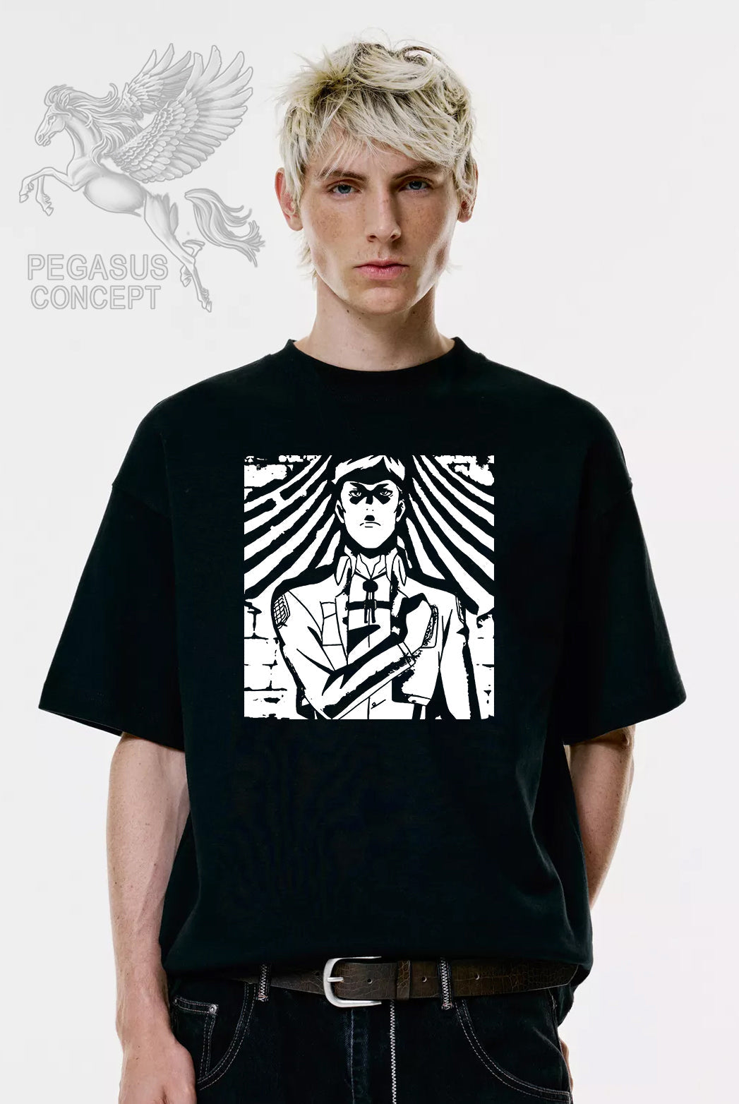 Μπλούζα μακό Premium ποιότητας σε χρώμα μαύρο με τύπωμα  Attack on Titan