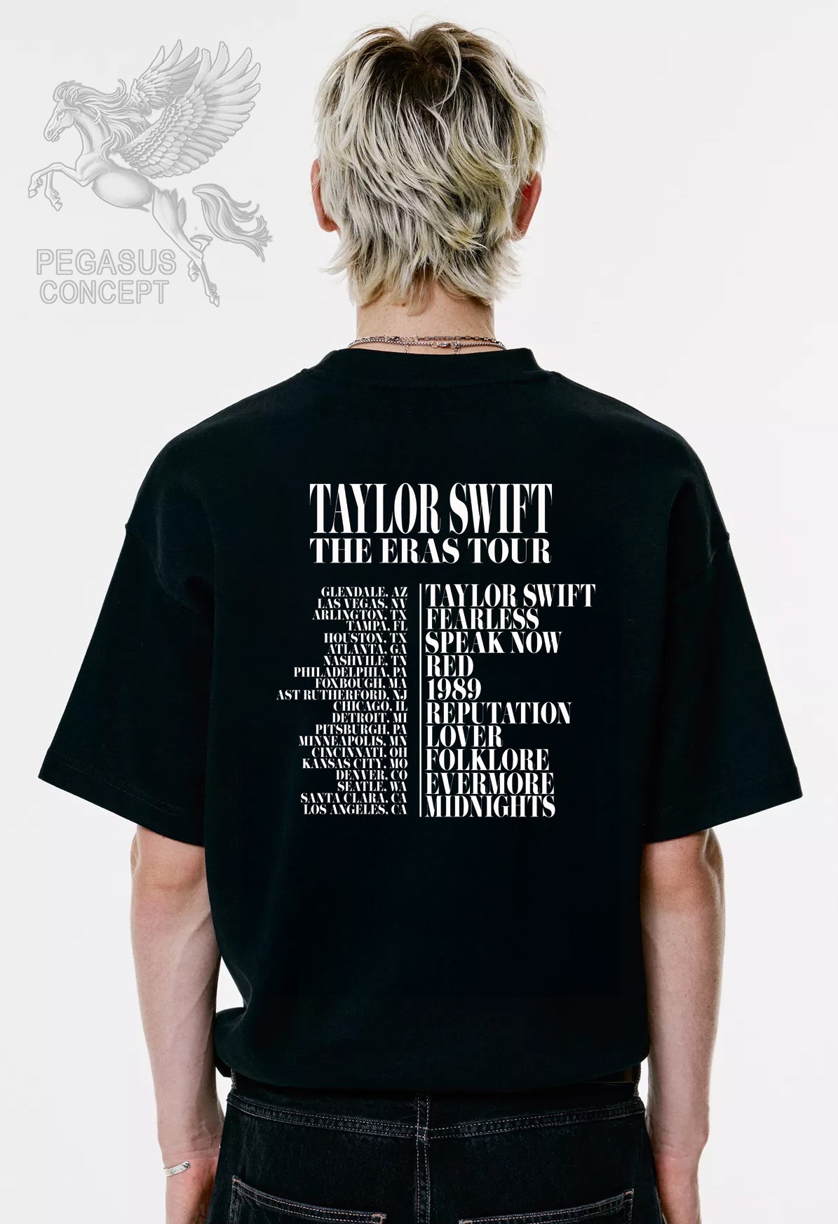 Μπλούζα μακό Premium ποιότητας σε χρώμα μαύρο με τύπωμα Taylor Swift - The Eras Tour