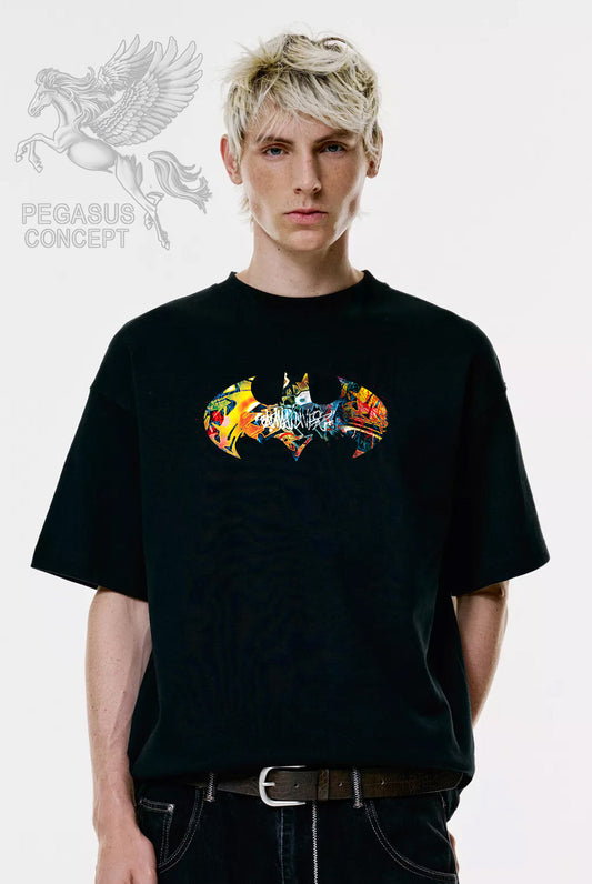 Μπλούζα μακό Premium ποιότητας σε χρώμα μαύρο με τύπωμα Batman