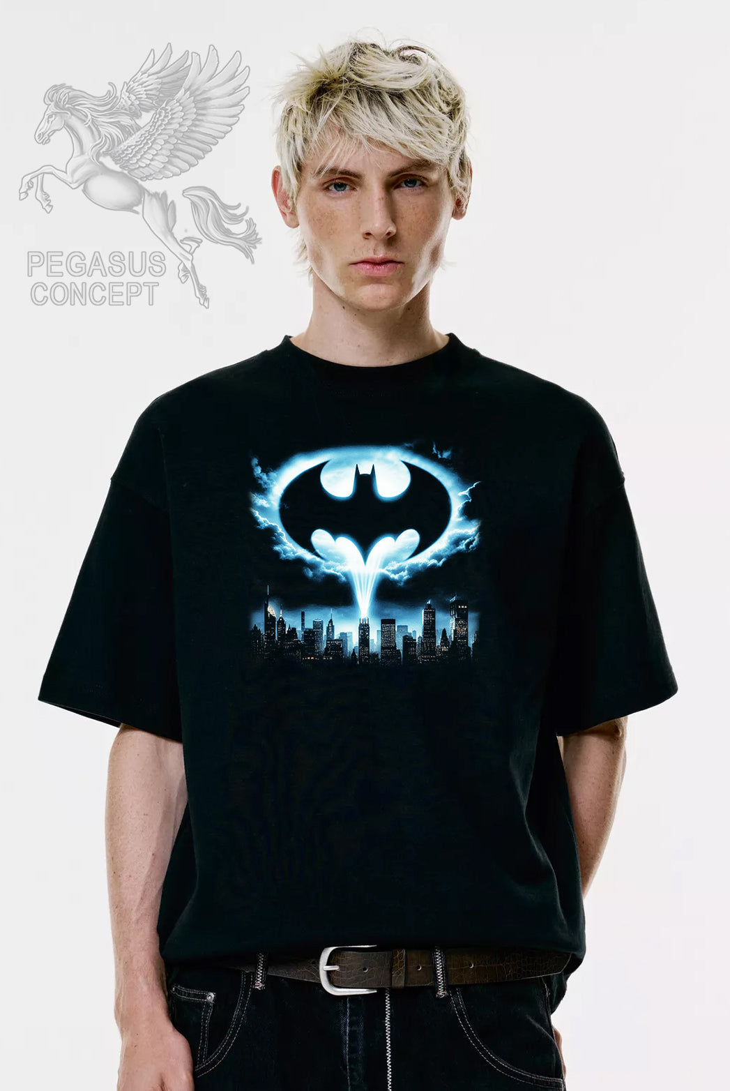 Μπλούζα μακό Premium ποιότητας σε χρώμα μαύρο με τύπωμα Batman  Gotham