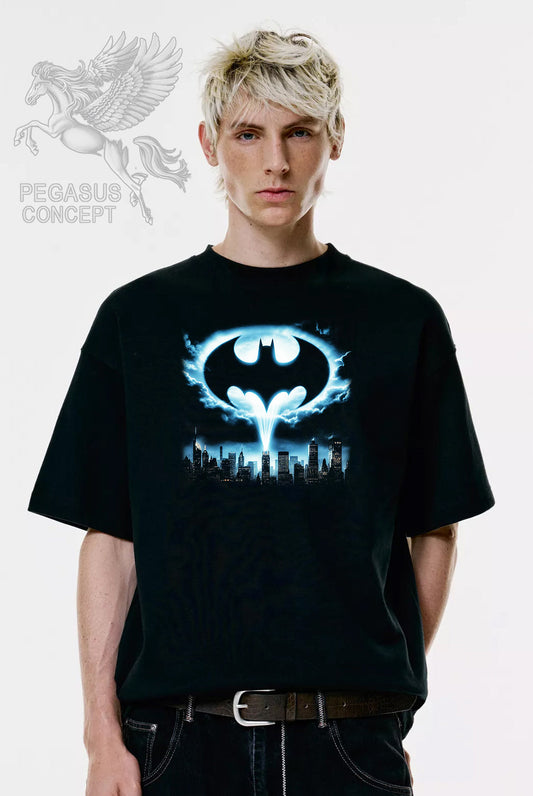 Μπλούζα μακό Premium ποιότητας σε χρώμα μαύρο με τύπωμα Batman  Gotham