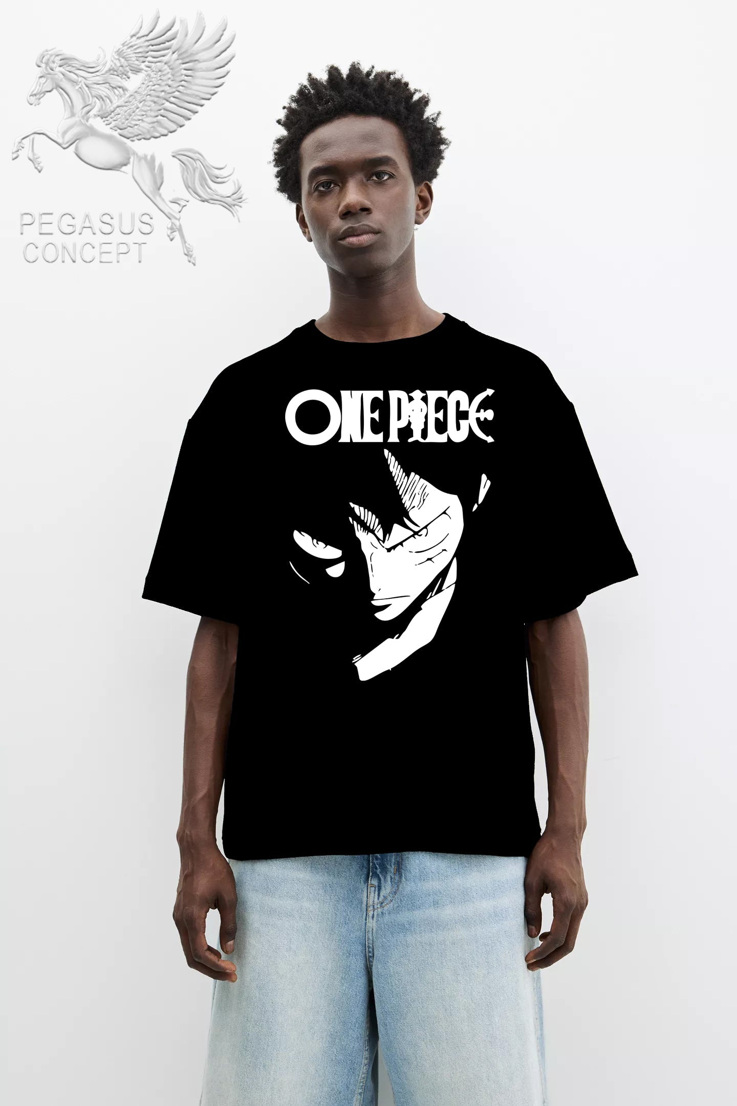 Μπλούζα μακό Premium ποιότητας σε χρώμα μαύρο με τύπωμα One Piece